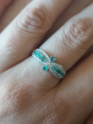 Anillo Plata con Esmeraldas