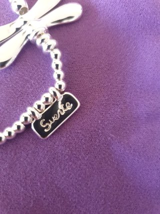 Pulsera baño de plata eslabones libélula
