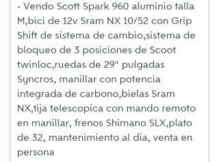 Scott Spark 29 Talla M.NO NEGOCIABLE.. REGALO GPS.
