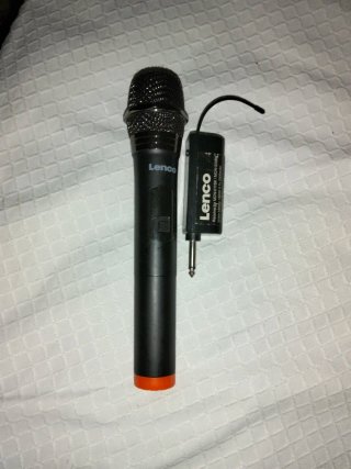 Micrófono Lenco Inalámbrico Negro y Naranja