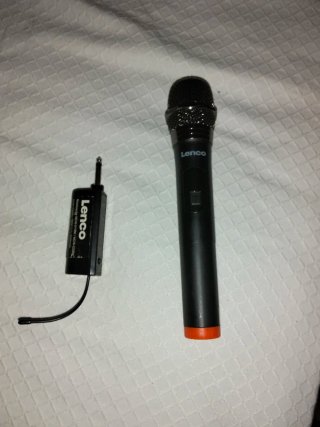 Micrófono Lenco Inalámbrico Negro y Naranja