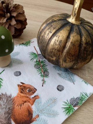Decoración Otoño Calabaza Dorada Hongo Piña