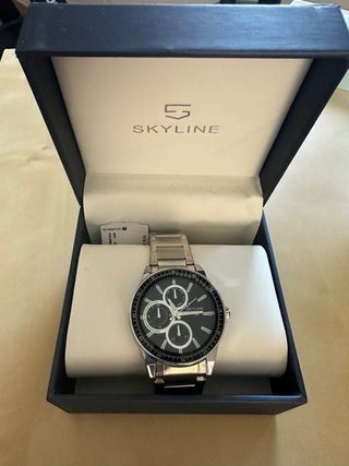 Reloj Skyline Cronógrafo Negro y Plateado