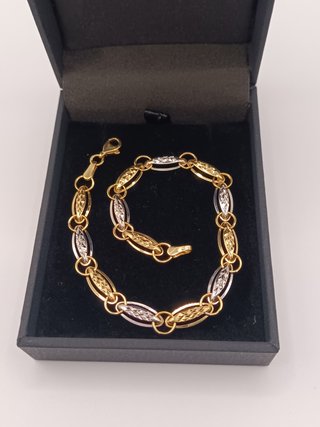 Pulsera Oro Combinado de 18k- 4,66gr- 19cm