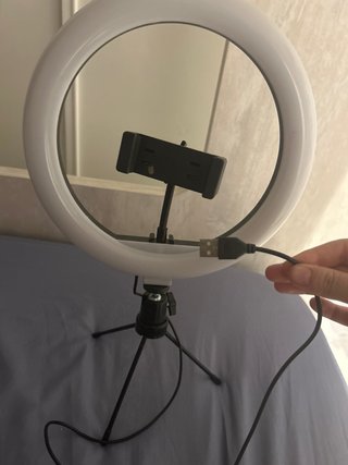Aro de luz con soporte para móvil