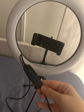 Aro de luz con soporte para móvil