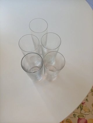 5 Vasos de Tubo Cristal