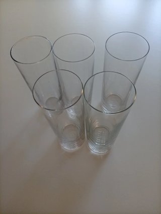 5 Vasos de Tubo Cristal