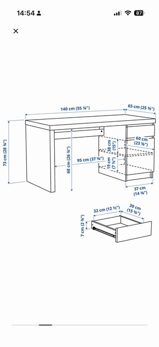 Escritorio Ikea Malm Madera