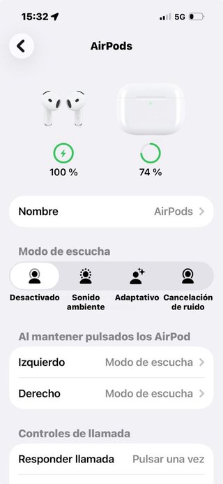 AirPods 4 Cancelación Ruido Activa