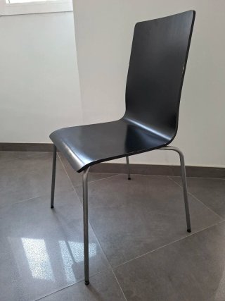 8 Sillas Ikea Negras y Plateadas