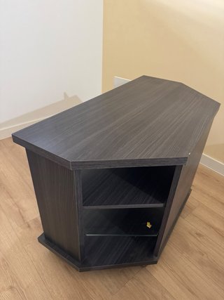 Mesa de rincón madera y cristal