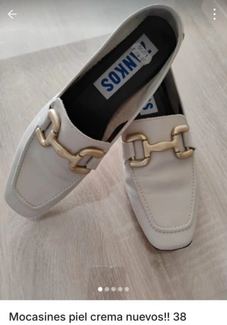 Mocasines piel crema ZANKOS talla 38/39.