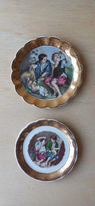 Lote 2 piatti in porcellana vintage Niños Murillo