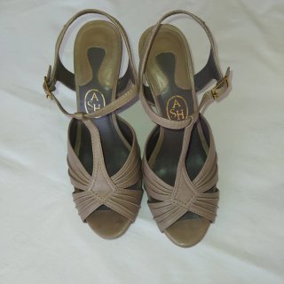 Sandalias ASH tacón alto beige/marrón