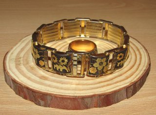 Conjunto vintage pulsera anillo damasquinado 70 ́s