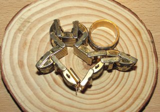 Conjunto vintage pulsera anillo damasquinado 70 ́s