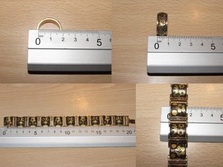 Conjunto vintage pulsera anillo damasquinado 70 ́s