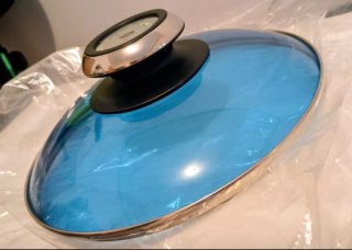 Tapa Cristal AMC 32cm Azul con Termómetro