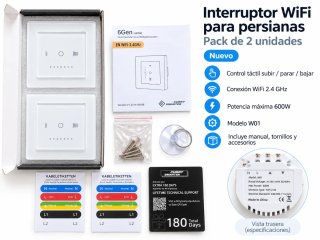 2 Interruptores WiFi Persianas Curry Smarter W01
