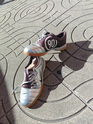 Zapatillas Futsal Nike Marrón y Plata
