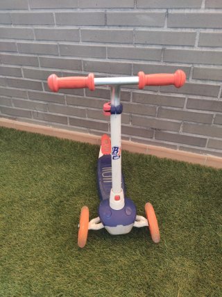 Patinete infantil 3 ruedas azul y naranja