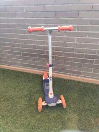 Patinete infantil 3 ruedas azul y naranja
