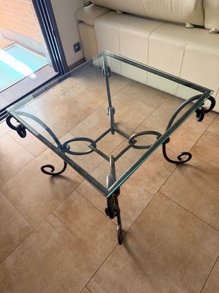 Mesa Auxiliar Hierro y Cristal