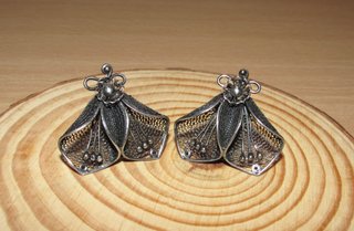 Pendientes vintage flores azucena cala lirio 60 ́s