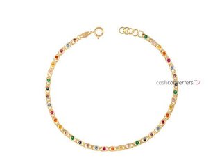 pulsera oro 18k con piedra con circonita