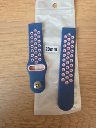 Correa Reloj Silicona 20mm Azul/Rosa