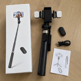 Trípode Selfie Stick con Luz LED y Mando