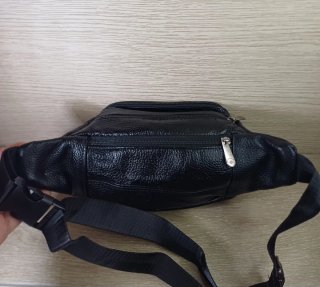 Riñonera Piel Negra Vintage 80s