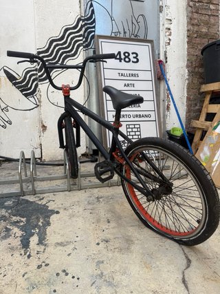 Bicicleta BMX Freestyle 20 Negro Mate Naranja