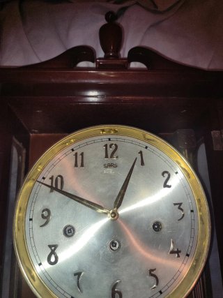 Reloj de Pared Antiguo Madera y Metal