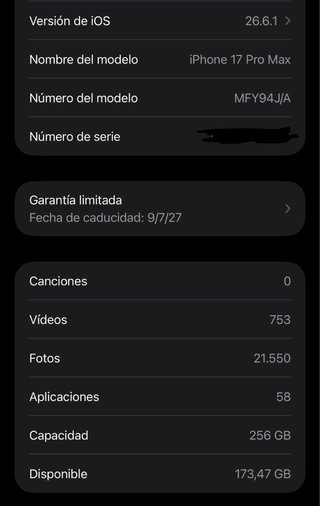 Iphone 17 Pro Max naranja 256gb Batería 100%. eSIM