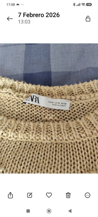 Zara jersey algodón beige