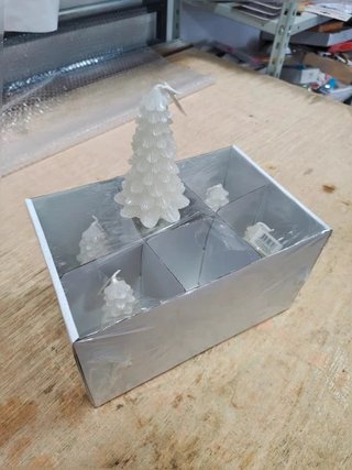 Set 6 Candele Natalizie Albero Di natale bianche