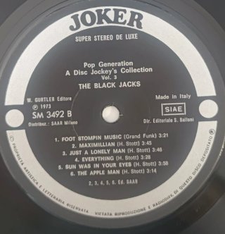 The Black Jacks - Vol. 3 LP Vinile Italia 1973