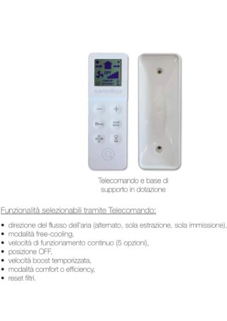 Ventilazione meccanica controllata con telecomando