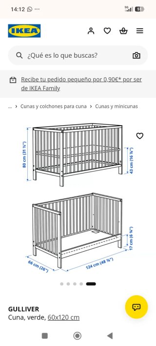 Cuna de madera + colchón + ropa de cama