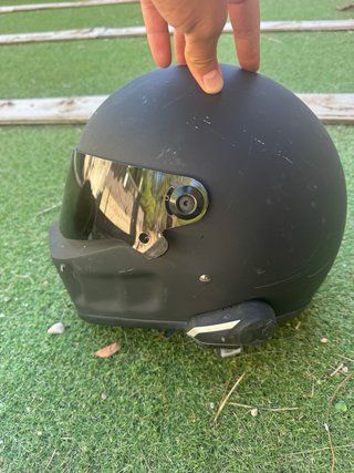 Casco Moto Negro con Comunicador