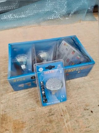 Set 6 Lampadine lED mR16 12V 3W 36 LED Luce Fredda