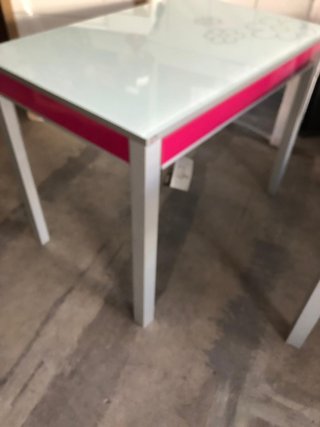 Mesa de cocina cristal y metal