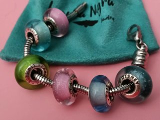 Charms en plata s925 y cristal murano
