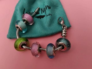 Charms en plata s925 y cristal murano