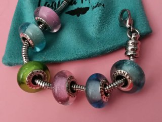 Charms en plata s925 y cristal murano