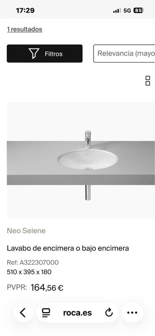 Lavabo Roca Neo Selene Blanco Nuevo