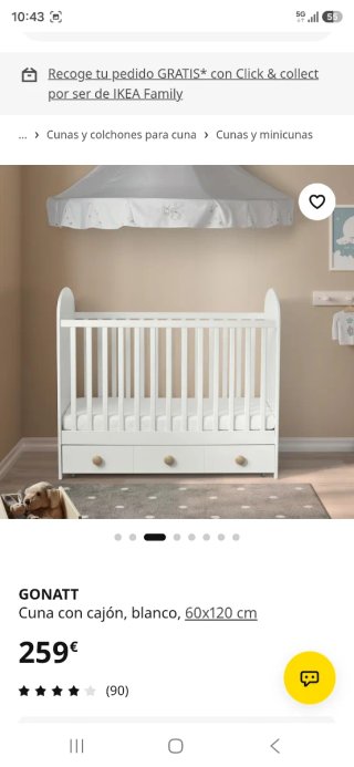 Cuna convertible en cama IKEA