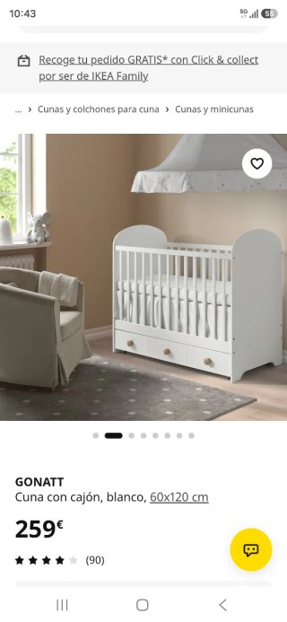 Cuna convertible en cama IKEA